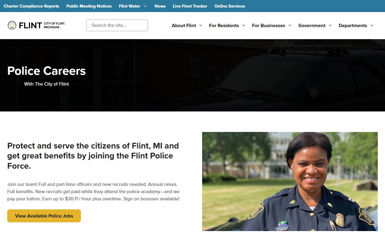 Flint Police Department phone directory and records division