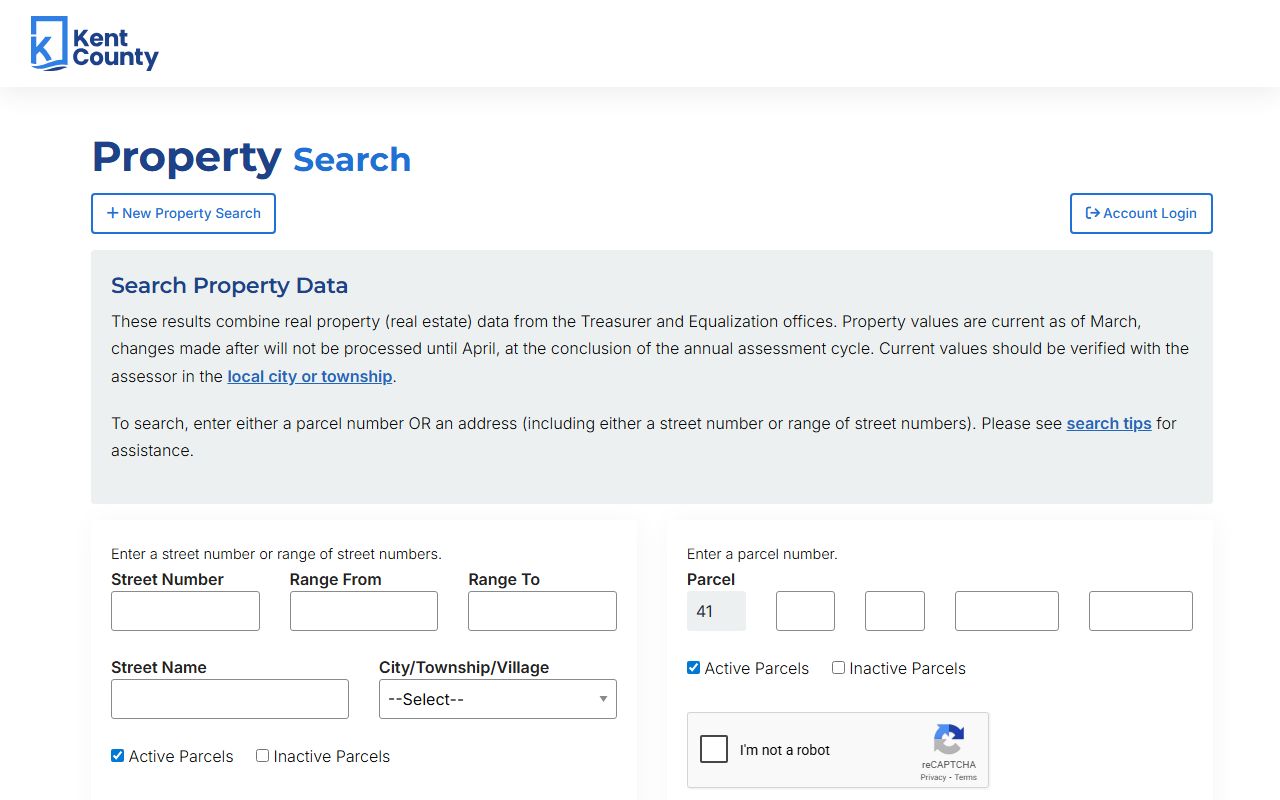 Kent County property search phone directory tool