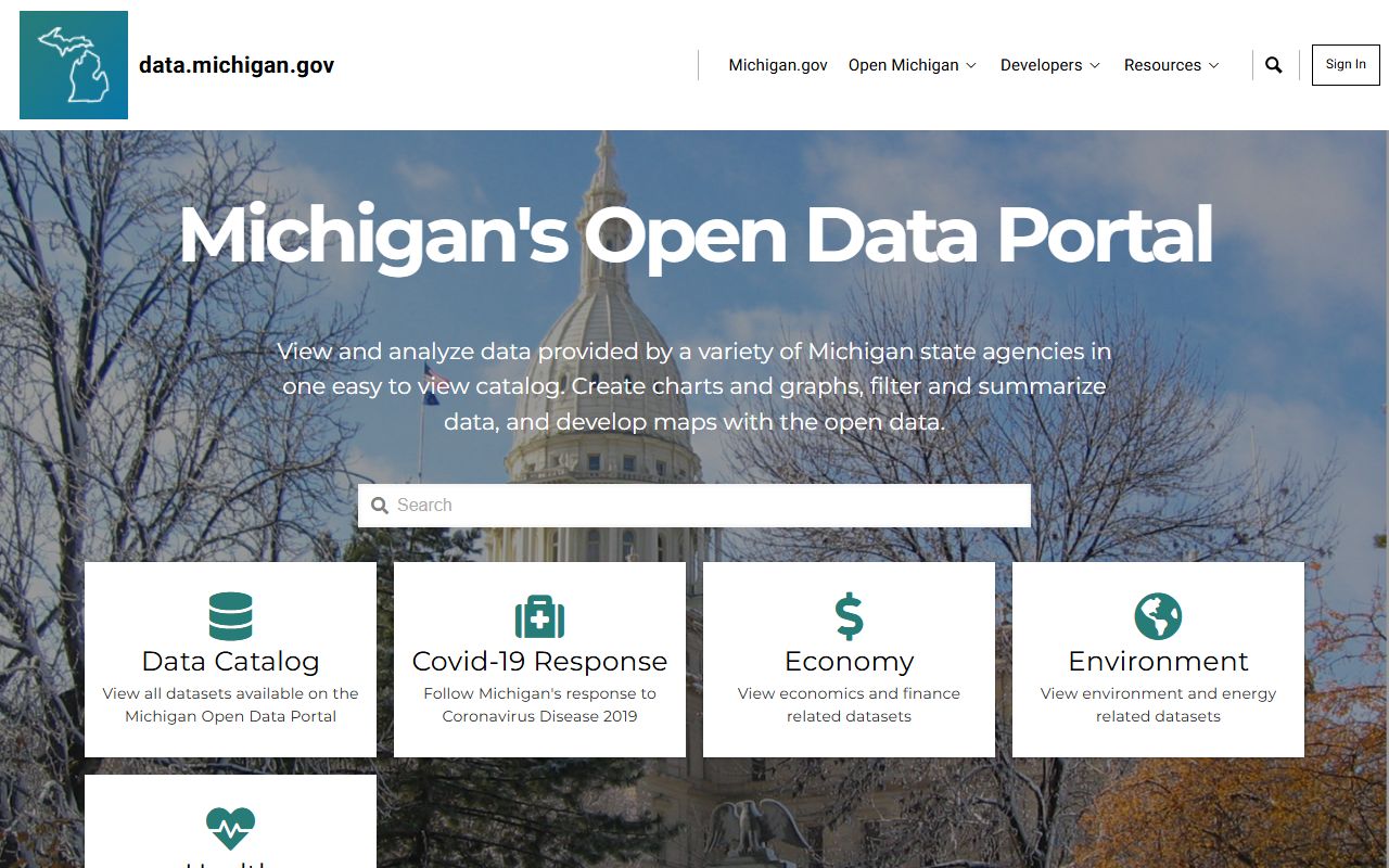 Michigan Open Data Portal phone directory datasets