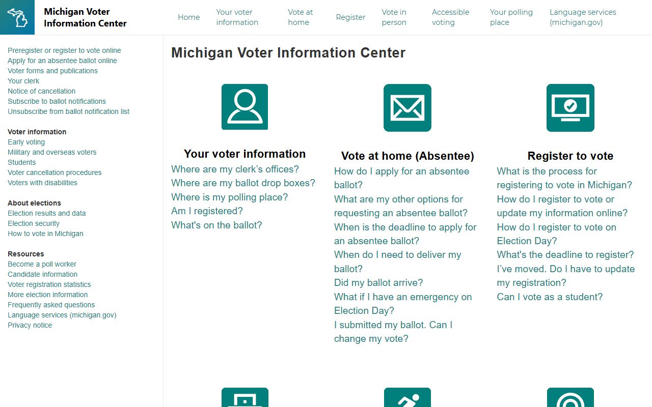 Michigan Voter Information Center phone directory search